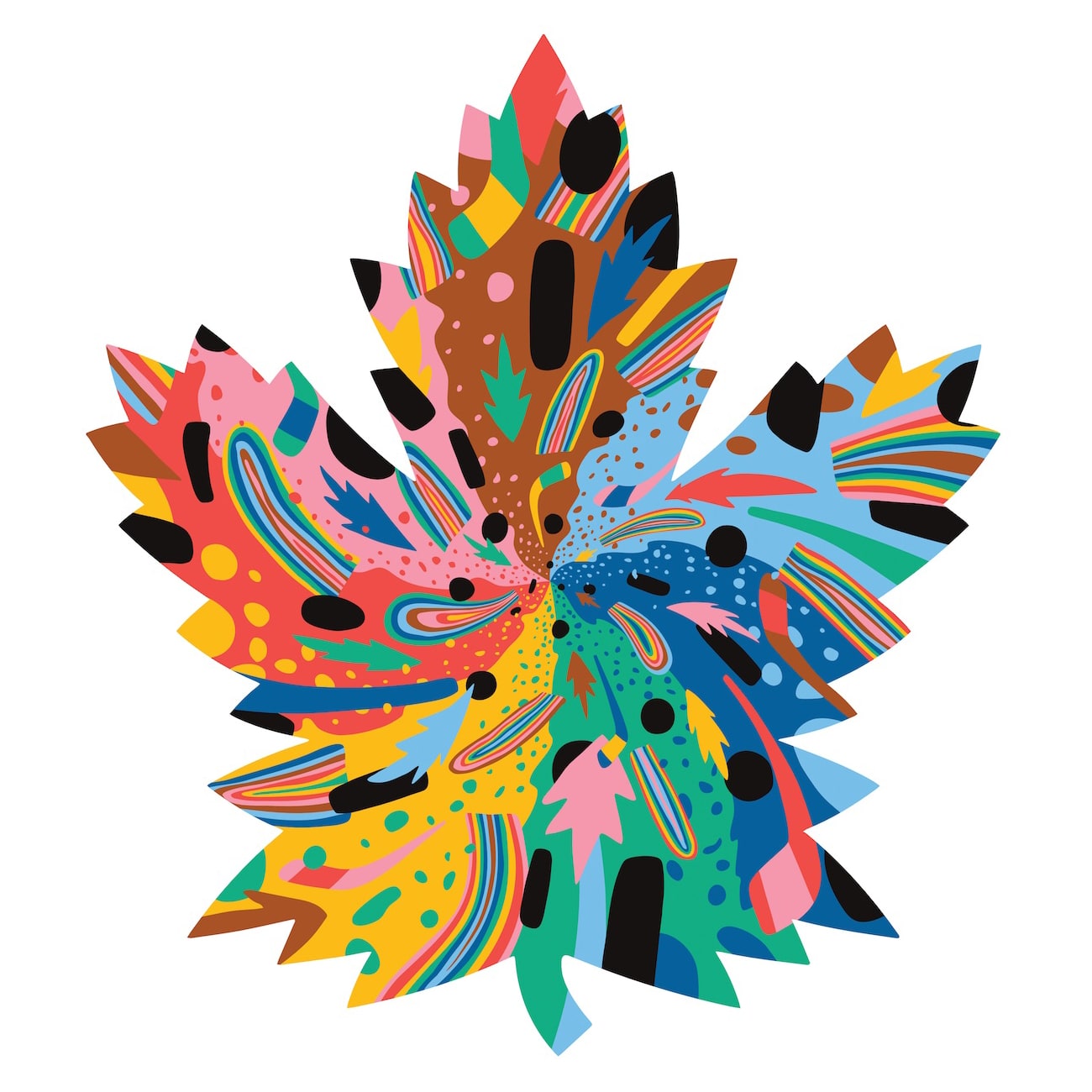 The finished leaf artwork.
